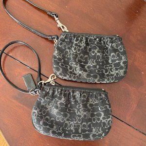 Coach Factory Black and Silver Monogram Wristlets